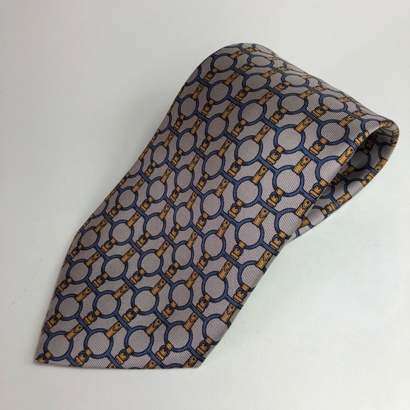 Hermes Other - 🔥Host Pick🔥 Hermes Necktie 100% silk, tan & blue